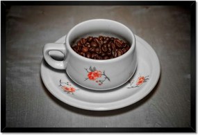 Poszterek keretben 60x40 Kávébabok egy csészében