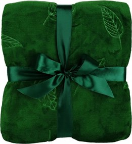 Calen takaró 150x200 zöld dombornyomott mikroflanel levél Nyár