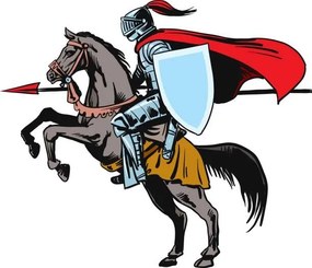 Illusztráció Knight riding horse - Vector, zaricm