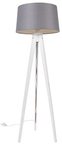 Modern állvány fehér vászon árnyalattal sötétszürke 45 cm - Tripod Classic