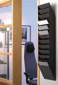 Prospektustartó, fali, álló, A4, DURABLE FLEXIBOXX 12, fekete (DB1709763060)