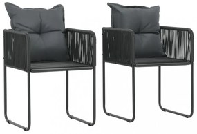 3 részes fekete PVC rattan kerti étkezőgarnitúra