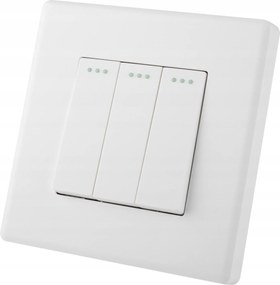 Hármas Kapcsoló Klasszikus Fehér Szett Kerettel Miuun Leo