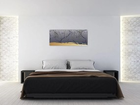 Kép - Kék és arany absztrakció N⁰1 (120x50 cm)