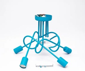 Gyerek mennyezeti lámpa OXFORD 5xE27/15W/230V kék