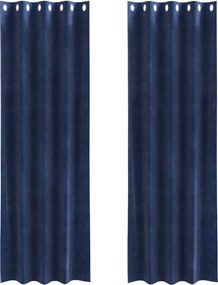 vidaXL Sötétítő függönyök 2 pcs Sötét kék 140 x 225 cm Bársony