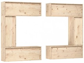 vidaXL 6 darab tömör fenyőfa TV-szekrény