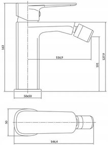 Cersanit Larga - bidé csaptelep, fekete, S951-379