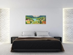 Kép - Falu a hegyekben (120x50 cm)