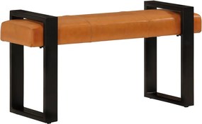 vidaXL fekete-barna valódi kecskebőr pad 110 cm