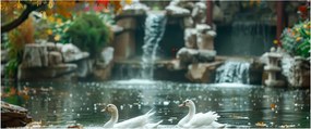 Kép - Ázsiai tó (120x50 cm)