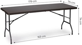 Összecsukható catering asztal 180cm Brown Rattan