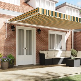 automatikus behúzható napellenző zöld és sárga 500x350 cm