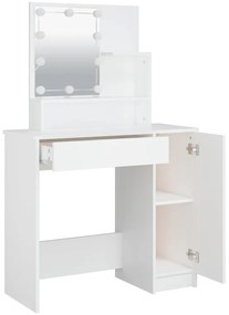 Fehér fésülködőasztal LED-del 86,5 x 35 x 136 cm