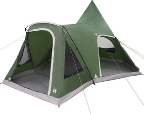 vidaXL Teepee sátor 5 fő számára tetővel Zöld 545 x 450 x 295 cm