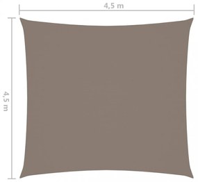 tópszínű négyzet alakú oxford-szövet napvitorla 4,5x4,5 m