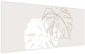 Kép - Line art monstera N⁰2 (120x50 cm)