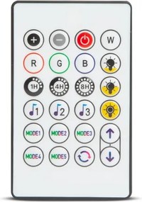 LED RGBIC napelemes fényfüzér 30xLED/1,3W/3,7V 2200 mAh 14,37 m IP65 fekete + távirányító