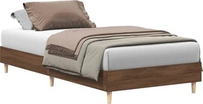 vidaXL barna tölgy színű szerelt fa ágykeret matrac nélkül 90x200 cm