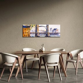 Kép - A város festménye (órával) (90x30 cm)