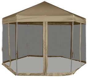 tópszínű összecsukható pavilon oldalfalakkal 3,6x3,1 m 220 g/m²