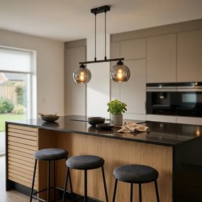 Brilagi - DIOR kábeles csillár 2xE27/60W/230V fekete/füstszürke