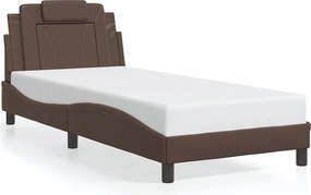 vidaXL barna műbőr ágykeret Viana matrac nélkül 80 x 200 cm