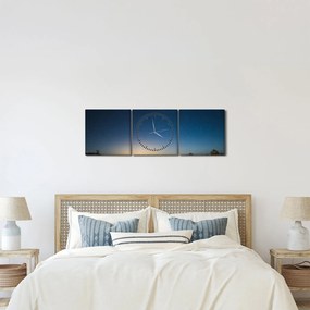 Kép - Éjszaki ég az út felett (órával) (90x30 cm)