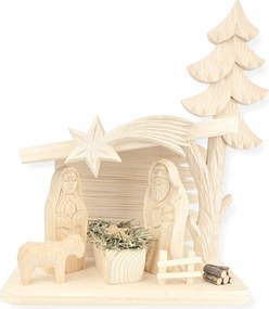 Karácsonyi Fa Betlehem Kézzel Faragott Karácsonyra *26x22 cm.
