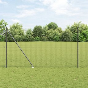 Fémkerítés Válaszfalak Cövekkel 26 db Ø32 mm 170 cm Átgázolt Acél