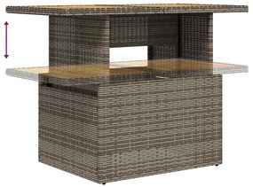 vidaXL 9 részes szürke polyrattan akácfa kerti ülőgarnitúra párnákkal