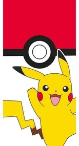 Pokémon Pokéball és Pikachu gyerek törölköző, 70 x 140 cm