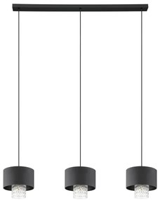 Eglo 39978 - Csillár zsinóron SAPUARA 3xE27/40W/230V fekete