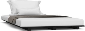 vidaXL fekete tömör fenyőfa ágykeret 100 x 200 cm