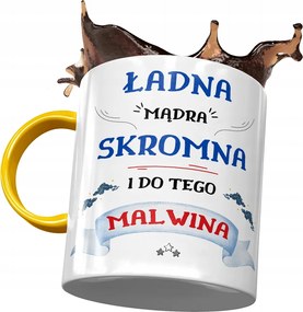 Sárga Bögre Malvina Barátnő Feleség Ajándék Nyomtatott Fotóval