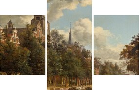 Kép - Jan van der Heyden, View Down a Dutch Canal, reprodukciók (90x60 cm)