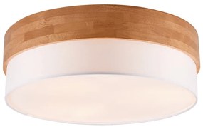 Fehér-natúr színű mennyezeti lámpa textil búrával Seasons – Trio