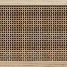 fekete fenyőfa és természetes rattan TV-szekrény 80x30x40 cm