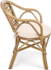 Natúr színű tömörfa-rattan kerti szék Athina – Bizzotto