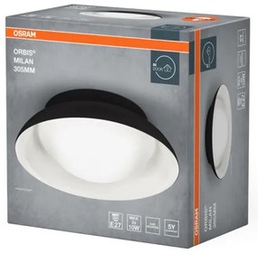 Osram - Mennyezeti lámpatest ORBIS MILAN 2xE27/10W/230V átmérő 30,5 cm fekete