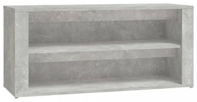 betonszürke szerelt fa cipőtartó 100x35x45 cm