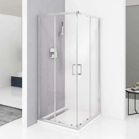 Diplon 80x80 cm szögletes két tolóajtós zuhanykabin, 5 mm edzett áttetsző üveggel, 190 cm magas