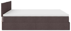 Ottomán ágykeret matraccal sötétbarna 200x200 cm szövet