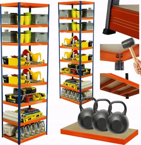 Tárolószekrény fém állvány Helios 270x120x60cm 8Px350kg Tömör Magas