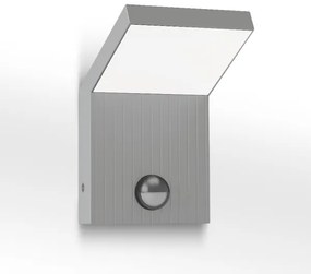 Brilagi - LED kültéri fali lámpa mozgásérzékelővel RIANO LED/8W/230V ezüstszínű