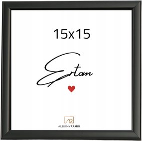 Képkeret 15x15 fekete, üveg aura négyzet