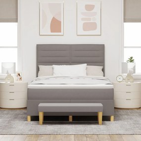 Boxspring ágy matrac &amp; pad taupe 140x190 cm szövet