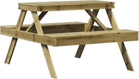 vidaXL impregnált fenyőfa piknik asztal 105 x 134 x 75 cm