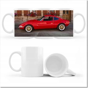 Piros sport kupé mintás bögre