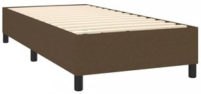 barna szövet rugós és LED-es ágy matraccal 80 x 200 cm